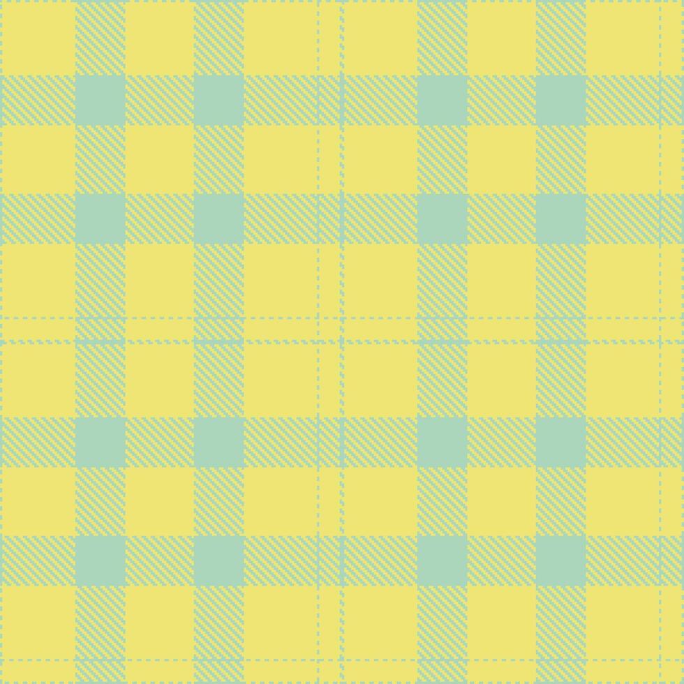 Dusty Pale Teal Seamless Tartan with Iridescent Sandy Yellow accents Textile Design vector