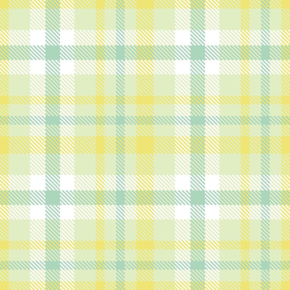 Dusty Ecru and Iridescent Sandy Yellow Seamless Tartan Textile Design vector