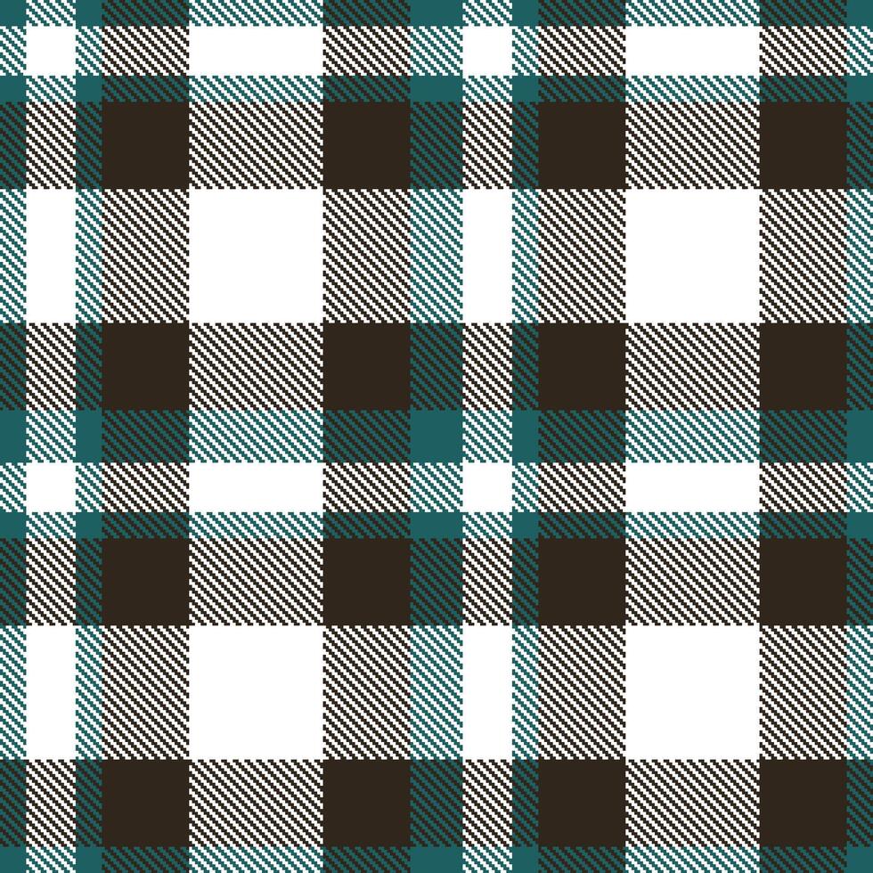 Muted Dark Turquoise Seamless Tartan with Bright White accents Textile Design vector