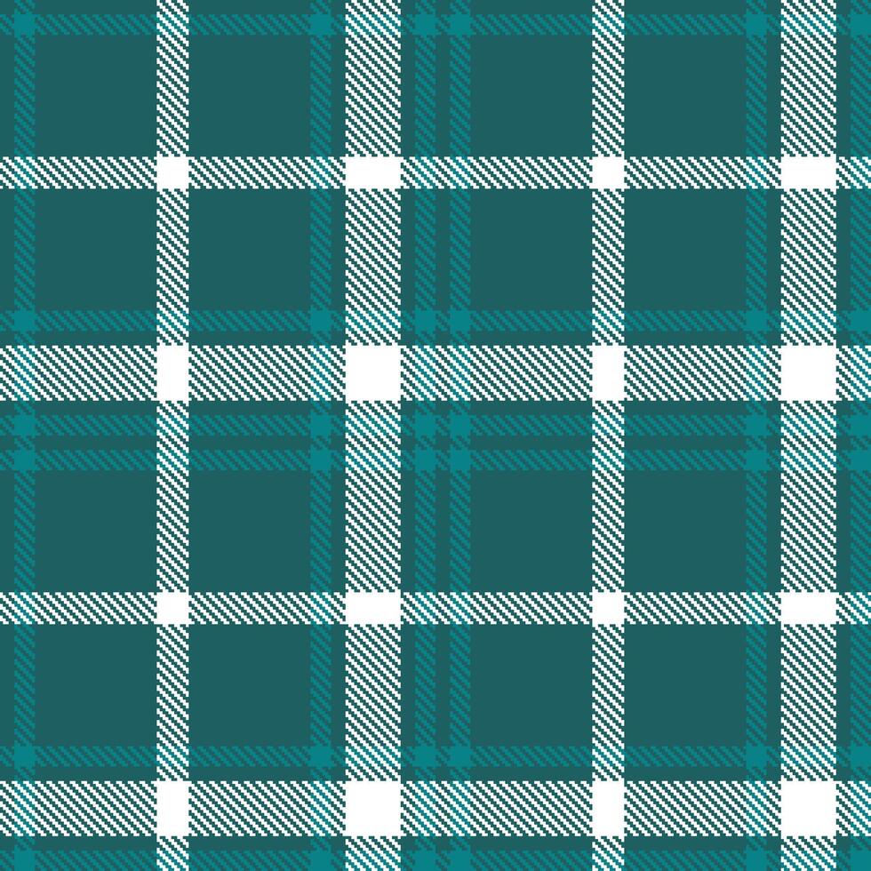 Modern Pale Dark Turquoise Seamless Tartan Textile Design vector