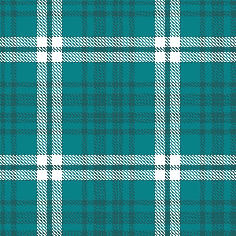 Modern Seamless Tartan in Rich Dark Turquoise tones Textile Design vector