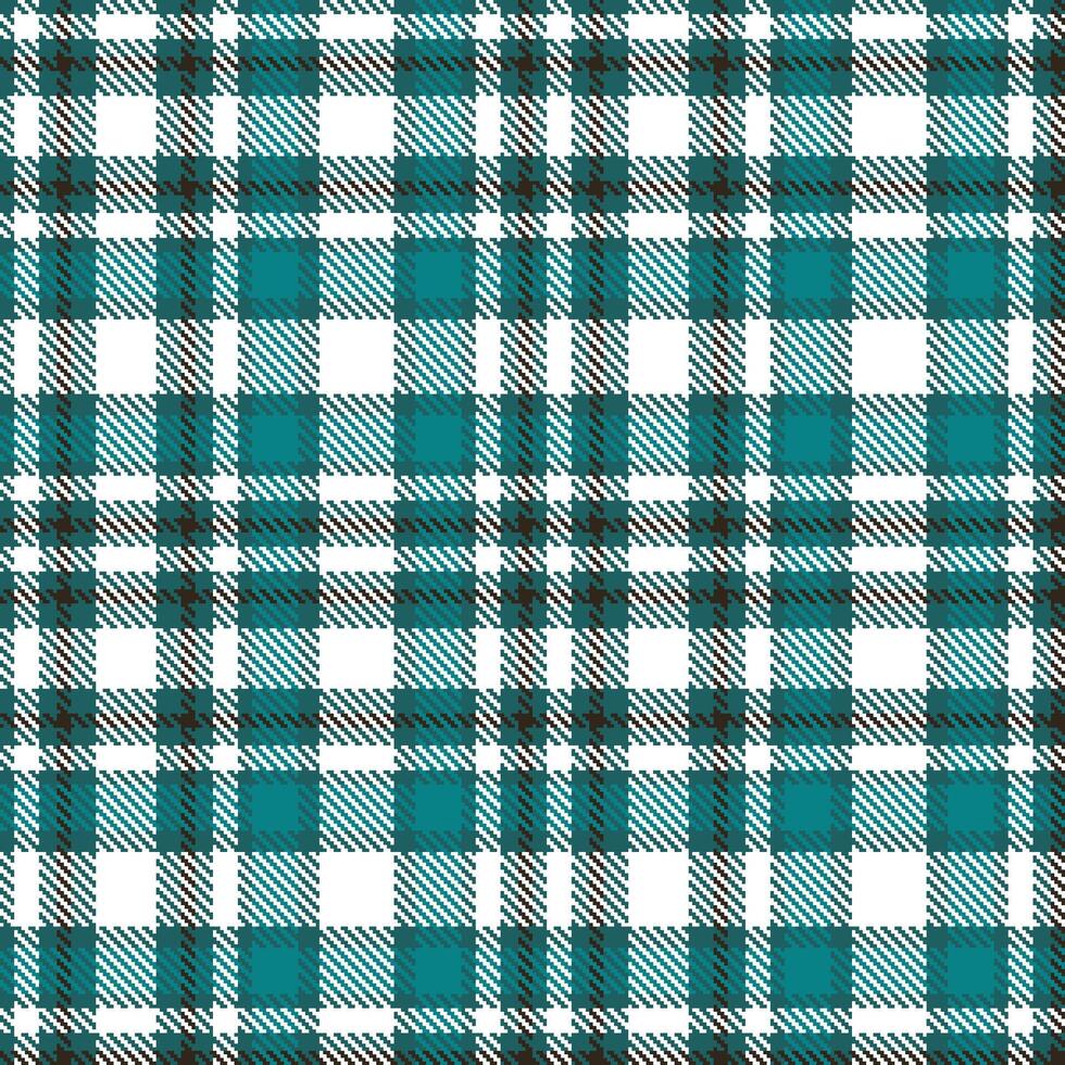 Modern Seamless Tartan in Warm Dark Turquoise tones Textile Design vector
