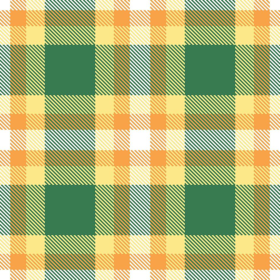 Modern Seamless Tartan in Dusty Light Orange tones Textile Design vector