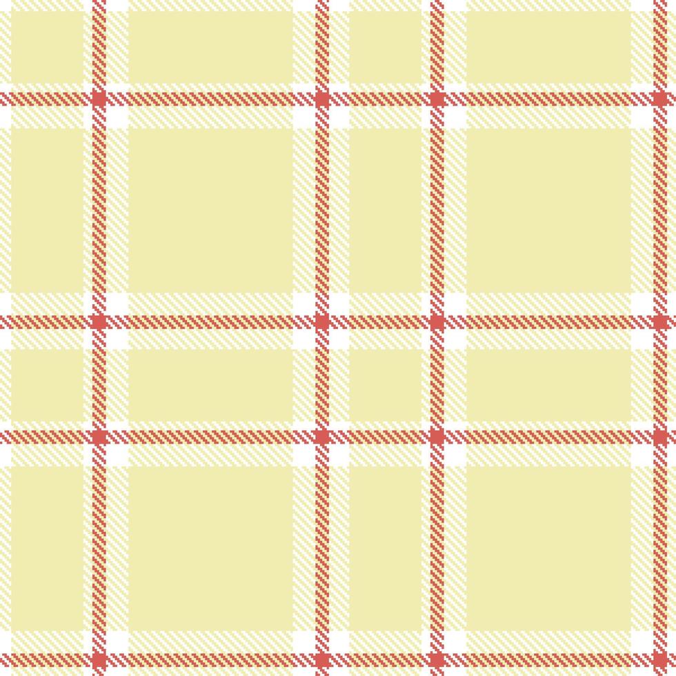 Smoky White and Bright Light Tan Seamless Tartan Textile Design vector