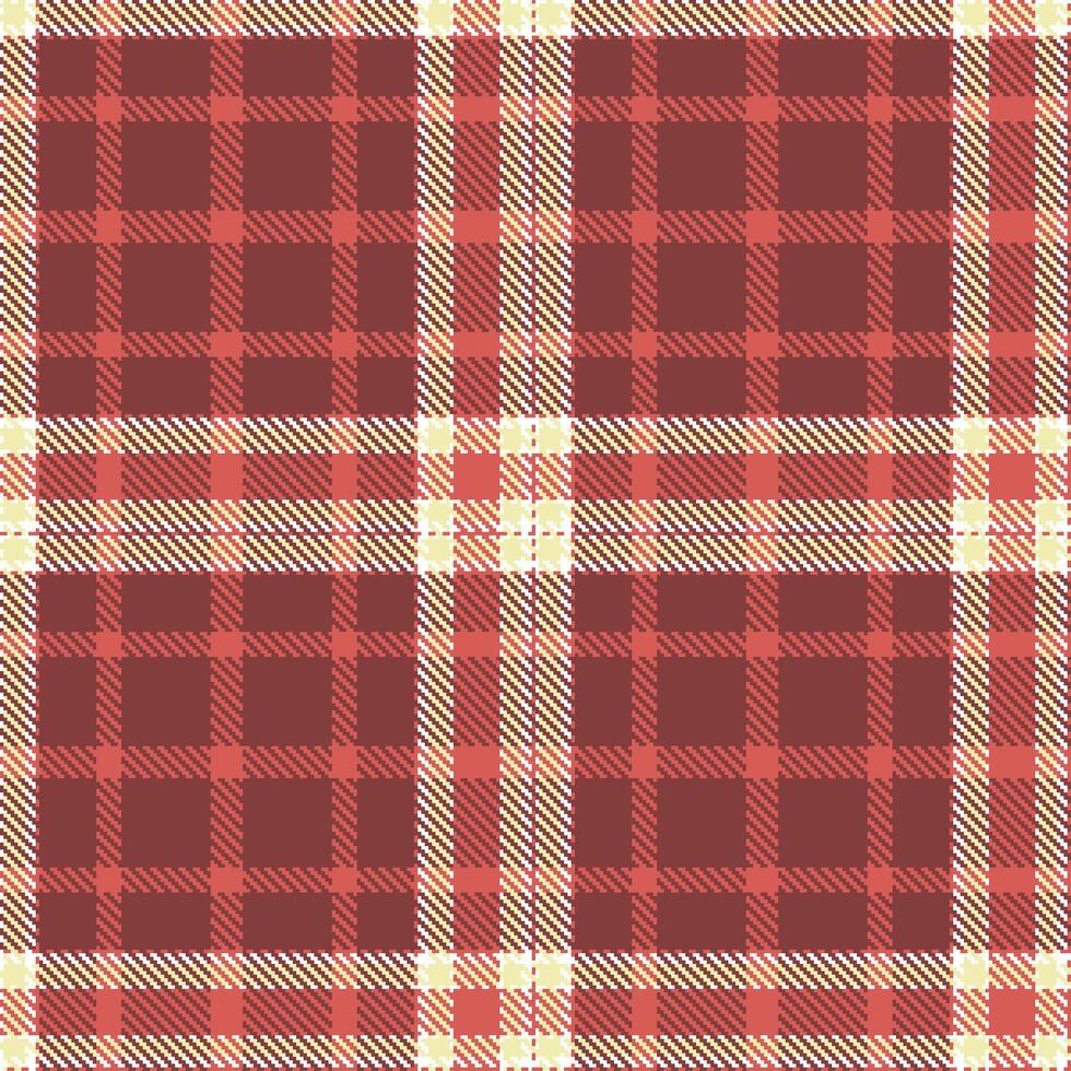 Light Pastel Red Seamless Tartan with Neon White accents Textile Design vector