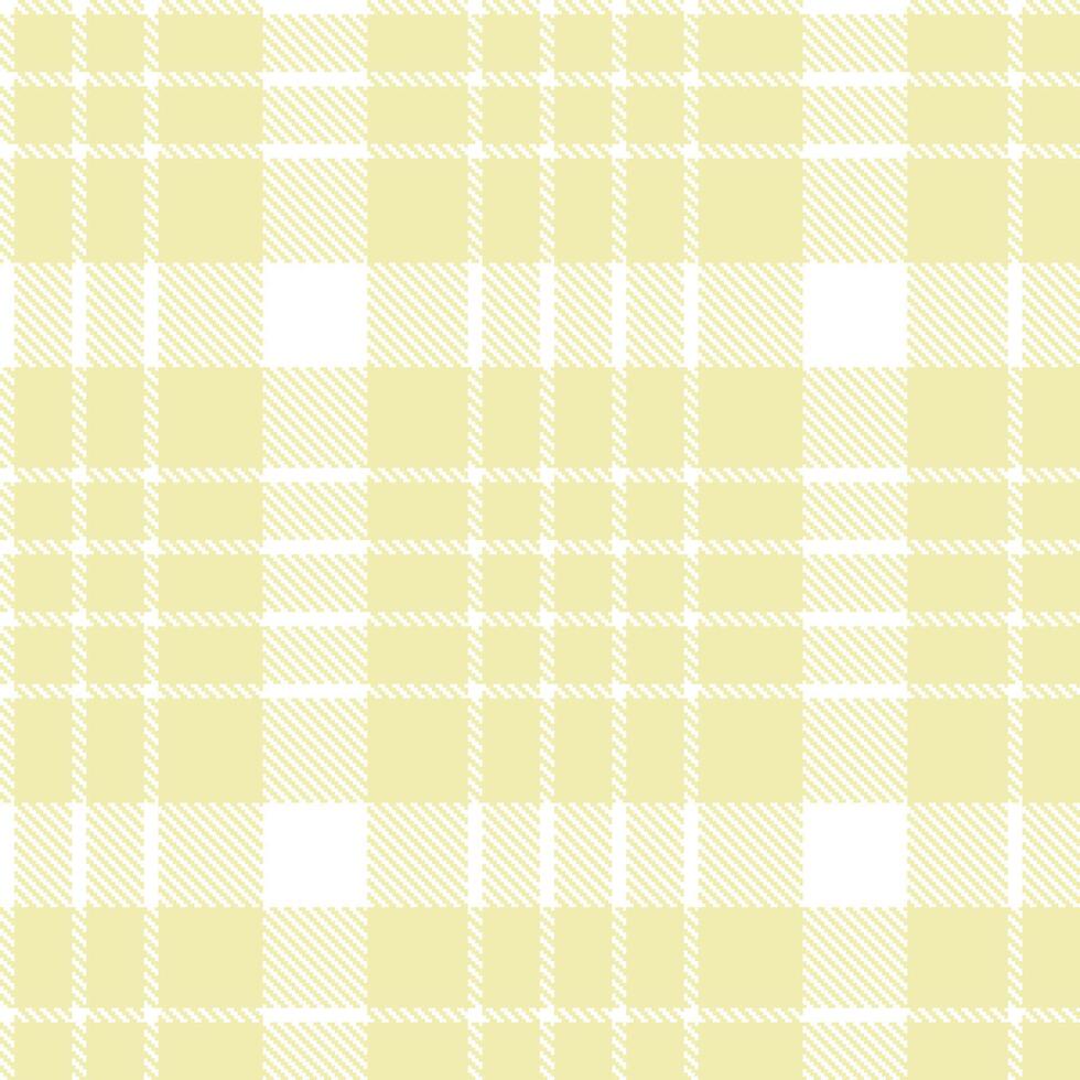 Dusty White and Rich Light Tan Seamless Tartan Textile Design vector