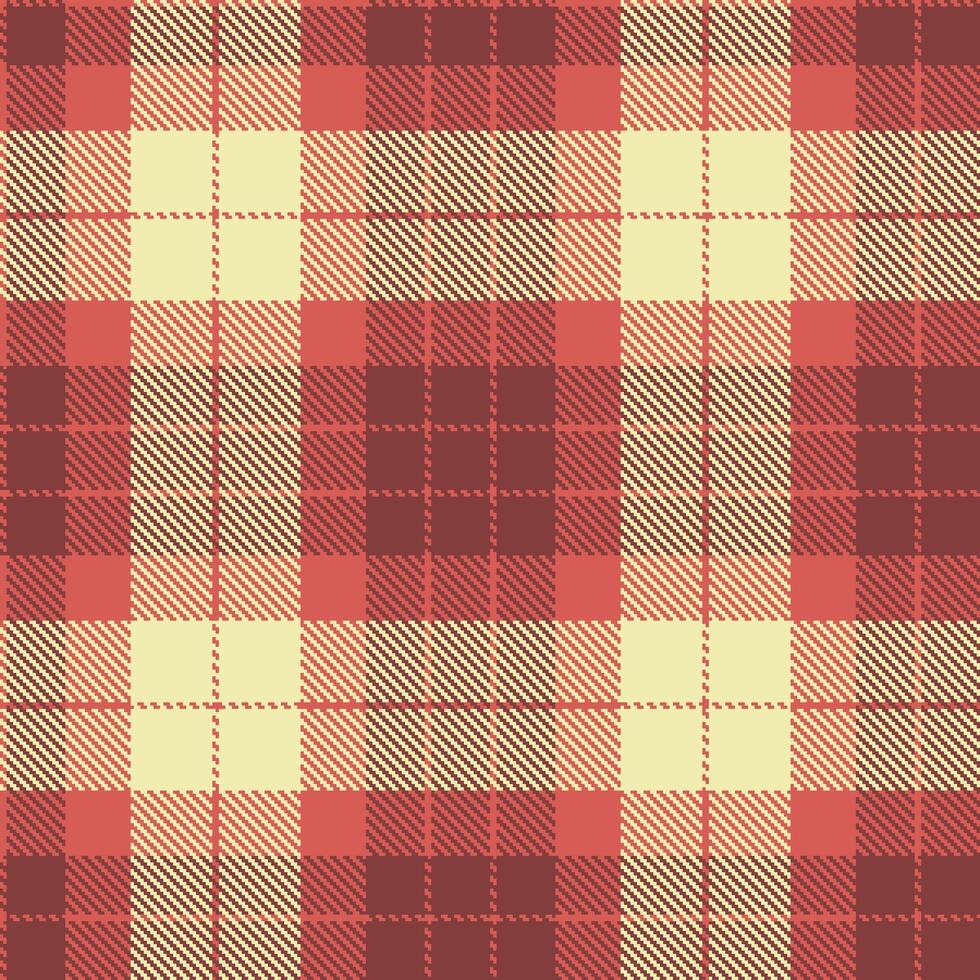 Modern Pale Pastel Red Seamless Tartan Textile Design vector