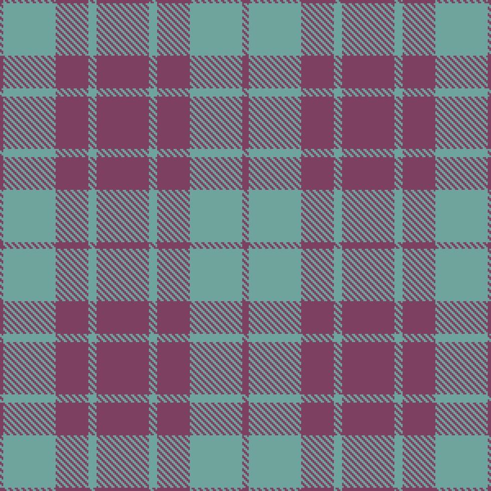 Dusty Dark Mauve and Neon Greyish Teal Seamless Tartan Textile Design vector