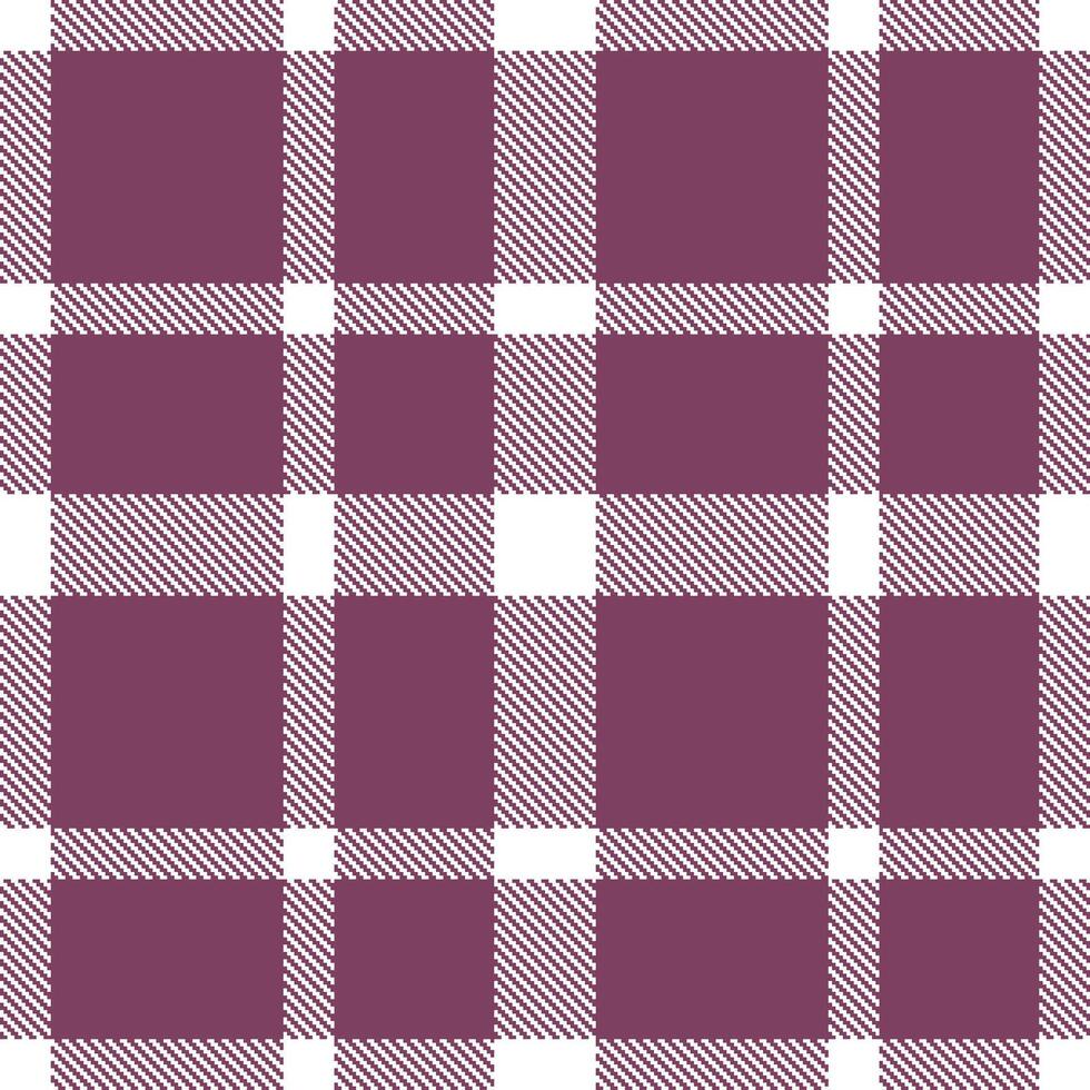 Rich White Seamless Tartan with Vivid Dark Mauve accents Textile Design vector