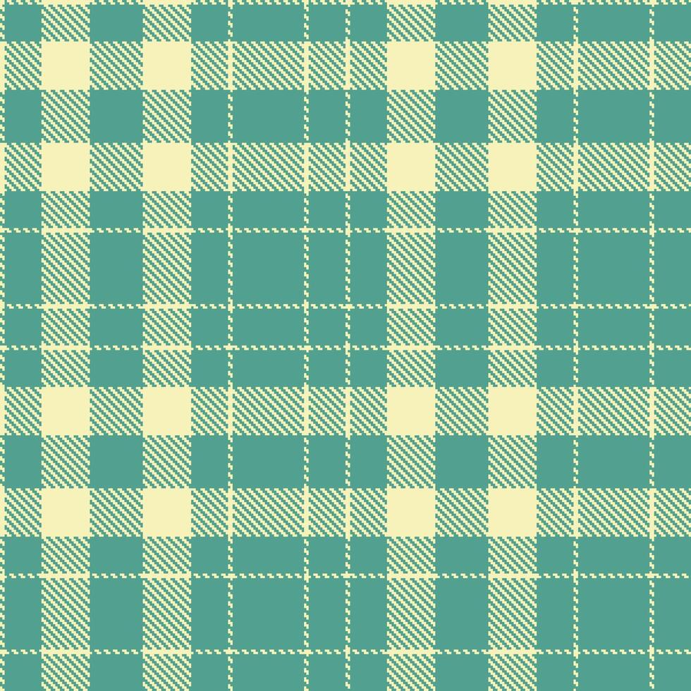 Deep Egg Shell Seamless Tartan with Pale Dull Teal accents Textile Design vector