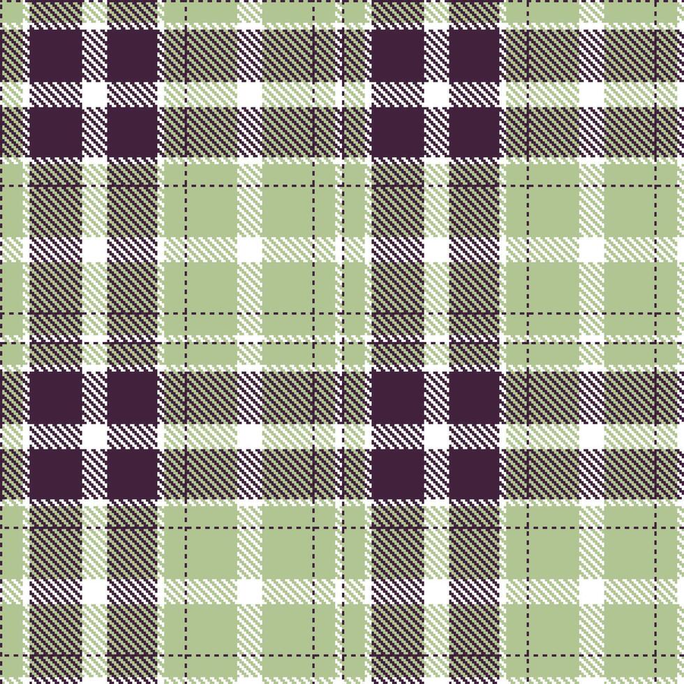 Smoky Eggplant and Rich Lichen Seamless Tartan Textile Design vector