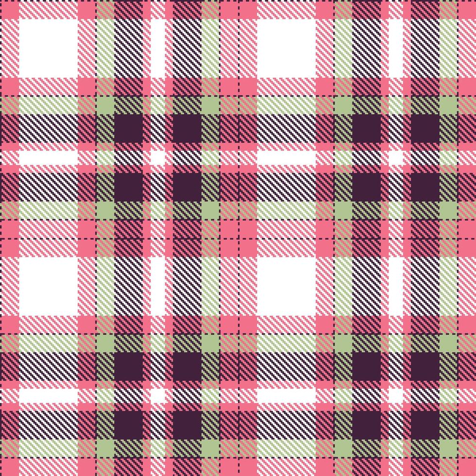 Rich Eggplant Seamless Tartan with Deep Carnation accents Textile Design vector