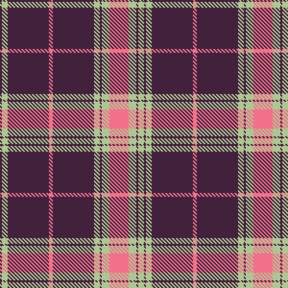 Modern Seamless Tartan in Rich Eggplant tones Textile Design vector