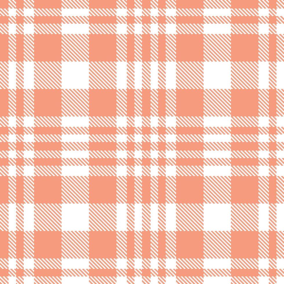 Modern Deep Peachy Pink Seamless Tartan Textile Design vector