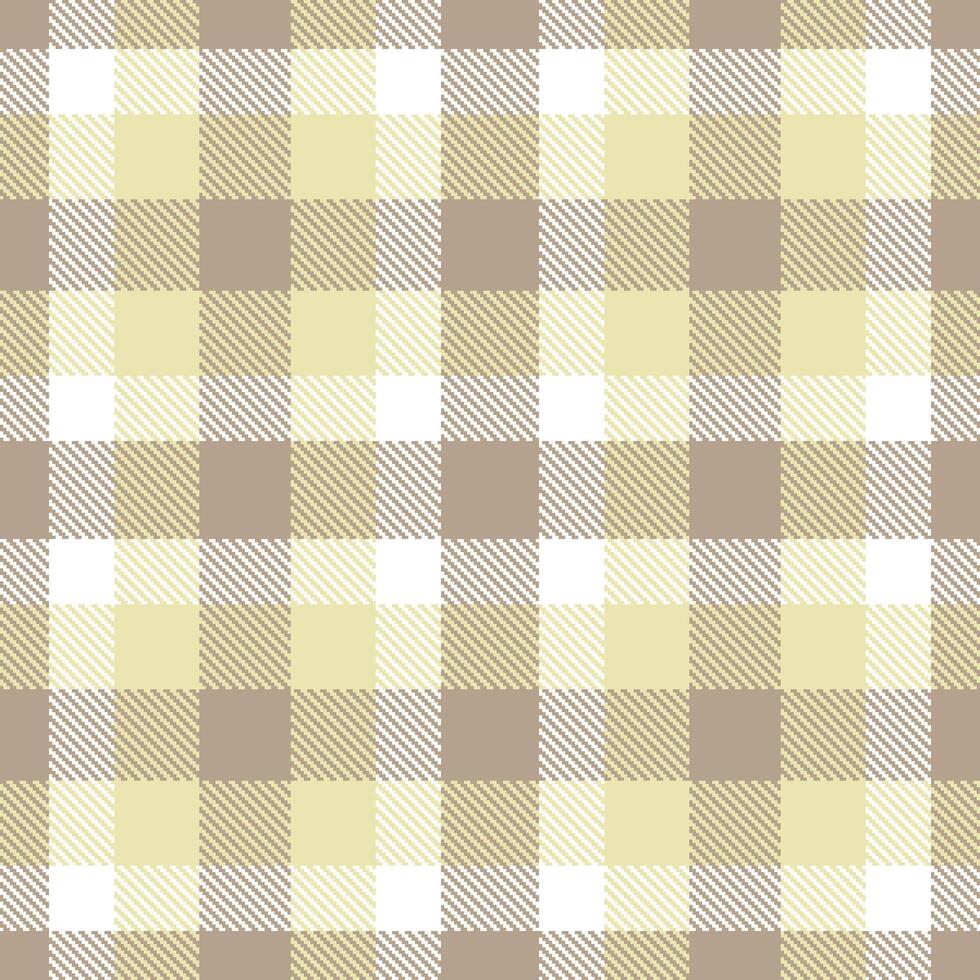 Smoky Mushroom and Warm White Seamless Tartan Textile Design vector