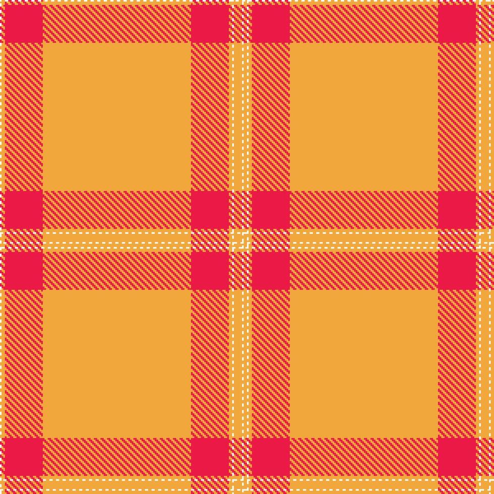 Warm Butterscotch and Cool White Seamless Tartan Textile Design vector