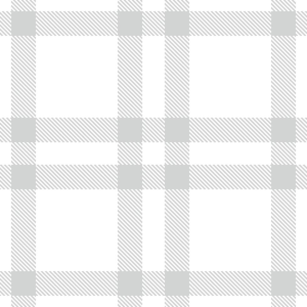 Deep White and Warm Silver Seamless Tartan Textile Design vector