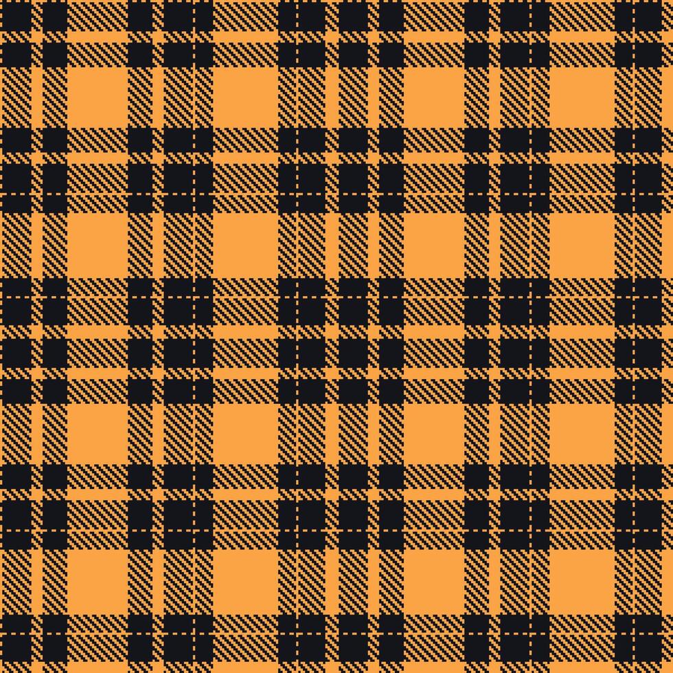 Modern Vivid Light Orange Seamless Tartan Textile Design vector