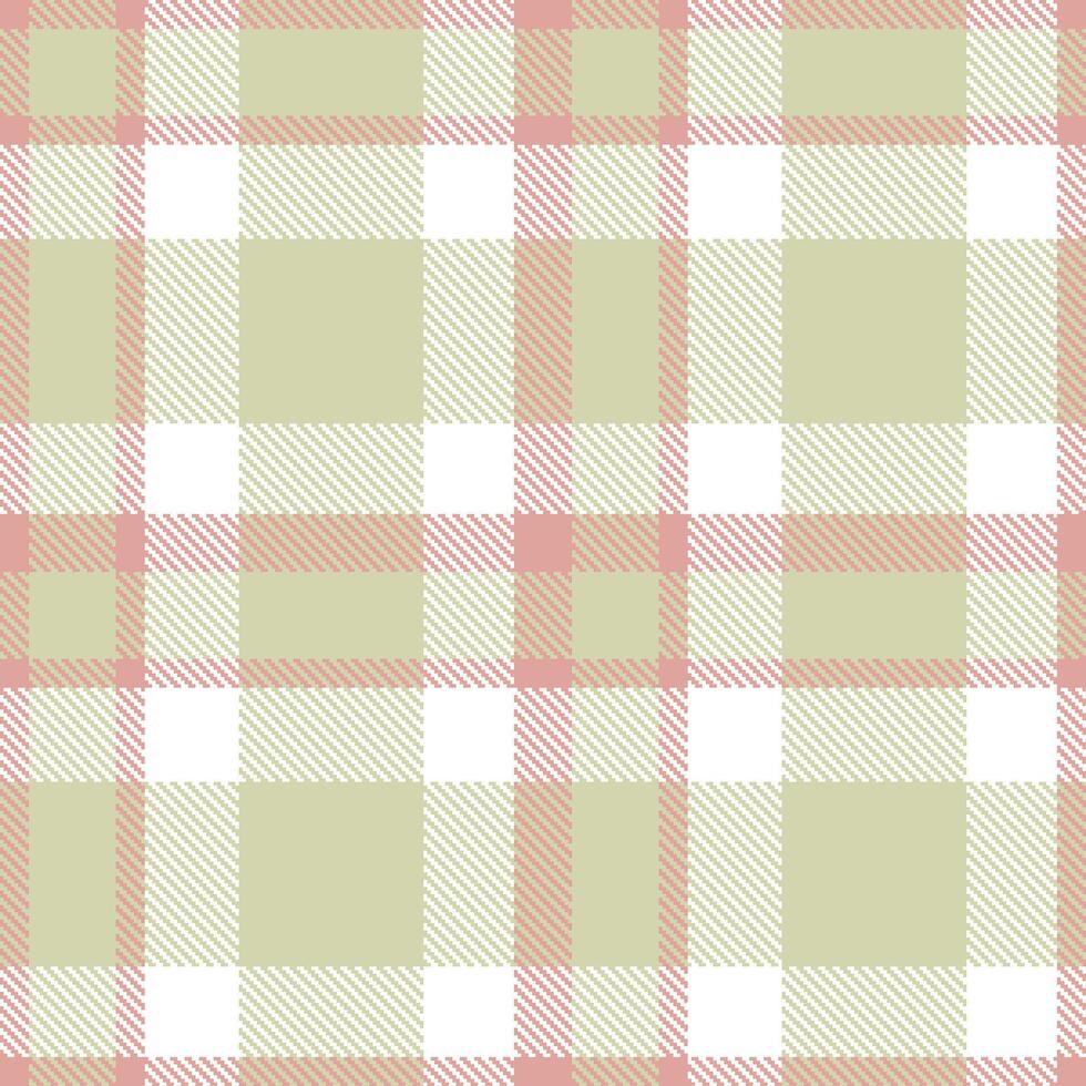 Cool Pinkish Tan Seamless Tartan with Soft Beige accents Textile Design vector