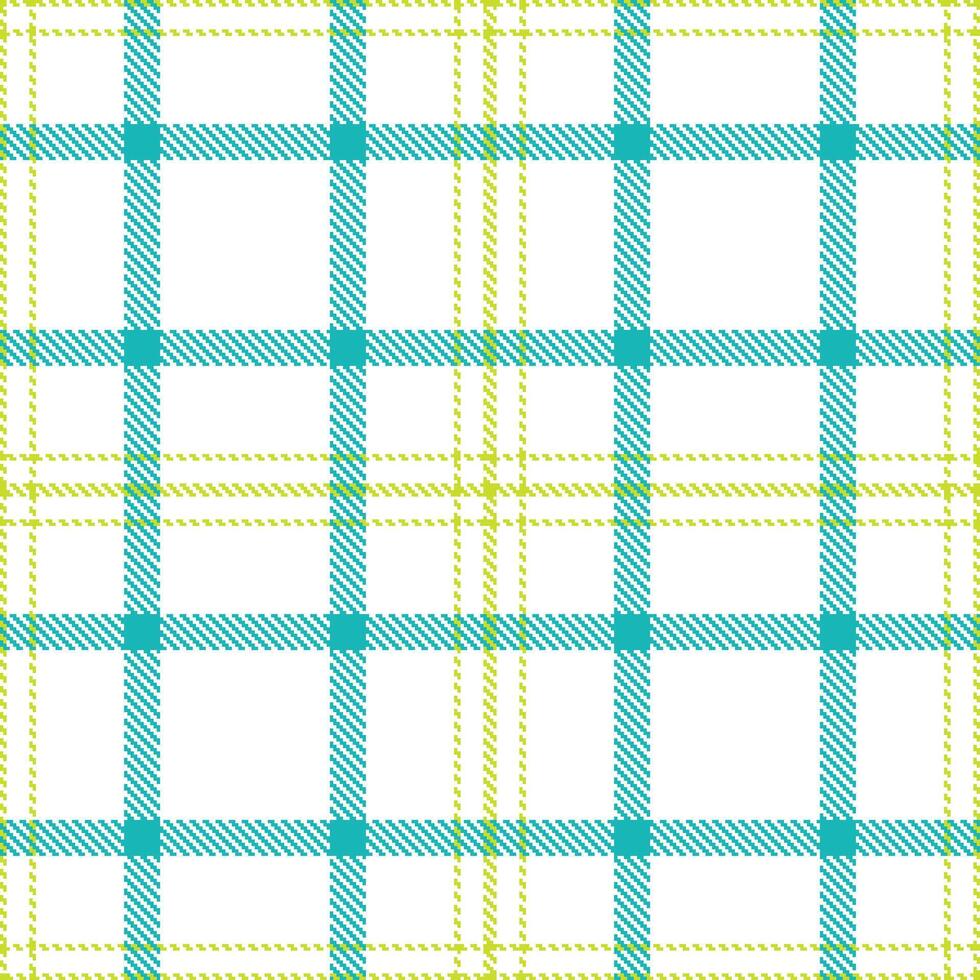 Soft White and Rich Yellowy Green Seamless Tartan Textile Design vector