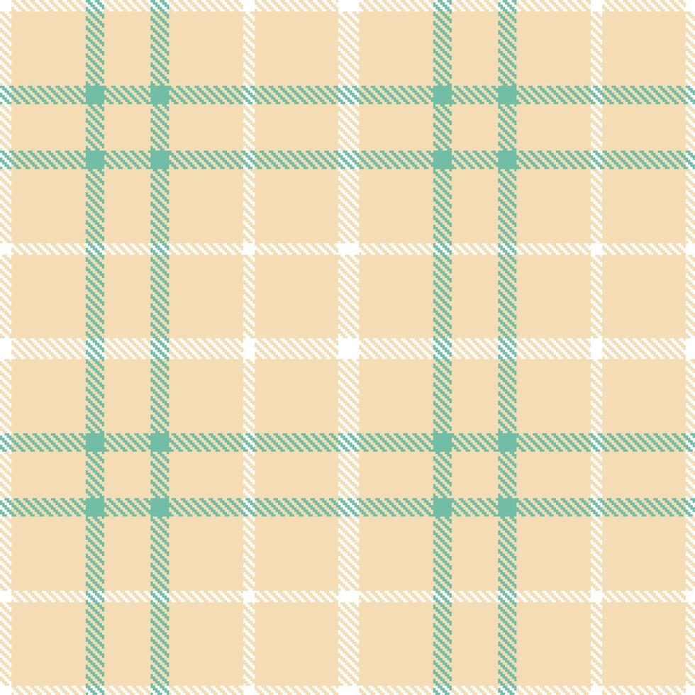 Modern Seamless Tartan in Warm Light Peach tones Textile Design 386 vector