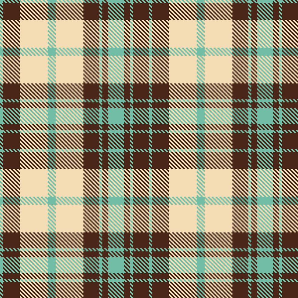 Neon Pale Teal Seamless Tartan with Metallic Chocolate accents Textile Design vector