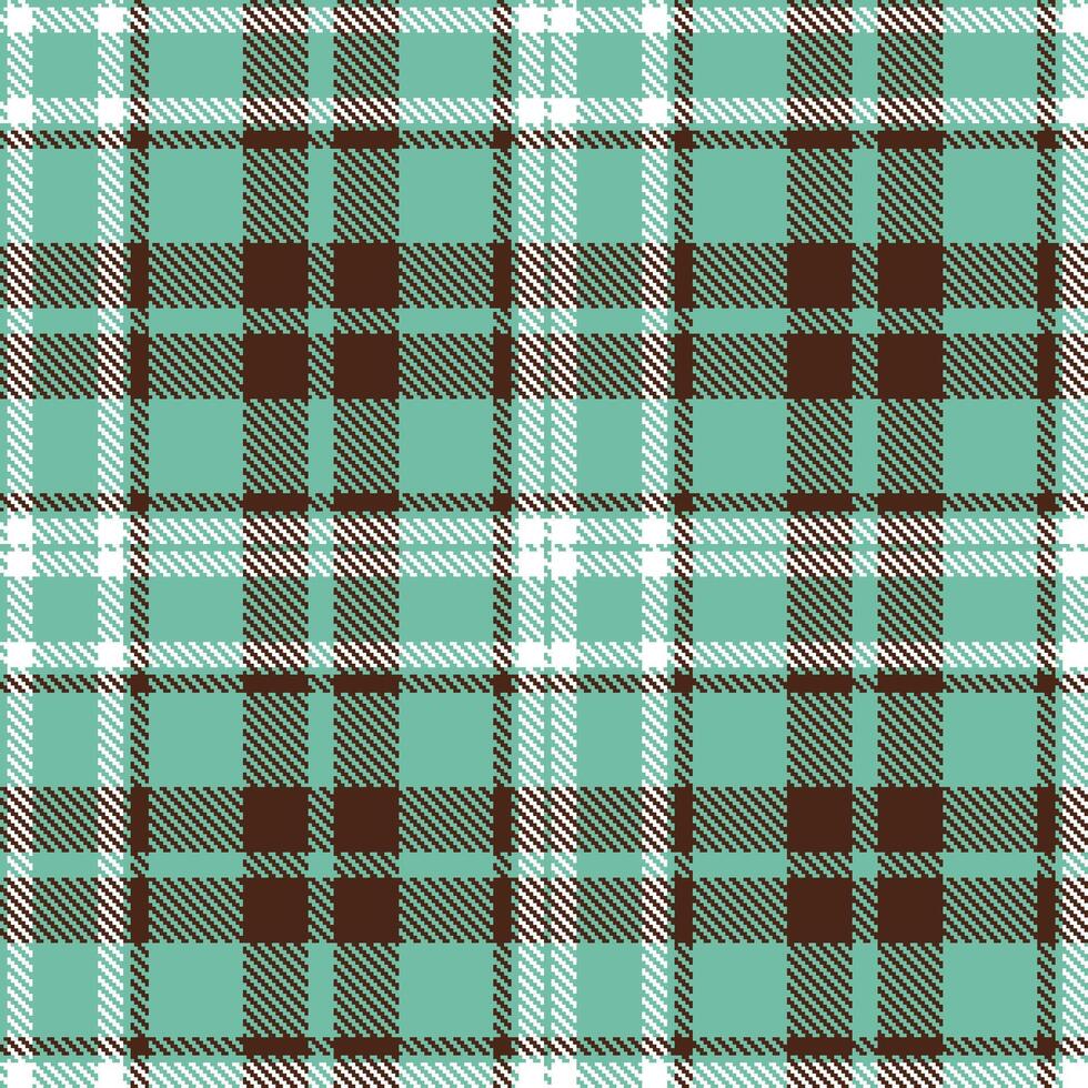 Rich Pale Teal Seamless Tartan with Bright Chocolate accents Textile Design vector
