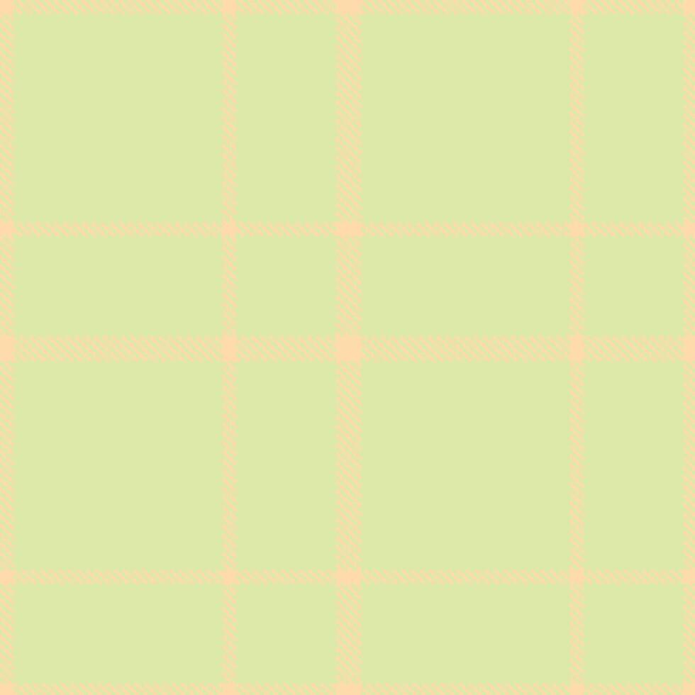 Vivid Light Peach Seamless Tartan with Pale Light Light Green accents Textile Design vector