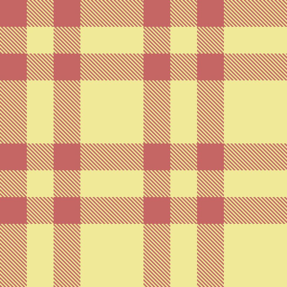 Dusty Dark Salmon Seamless Tartan with Rich Buff accents Textile Design vector
