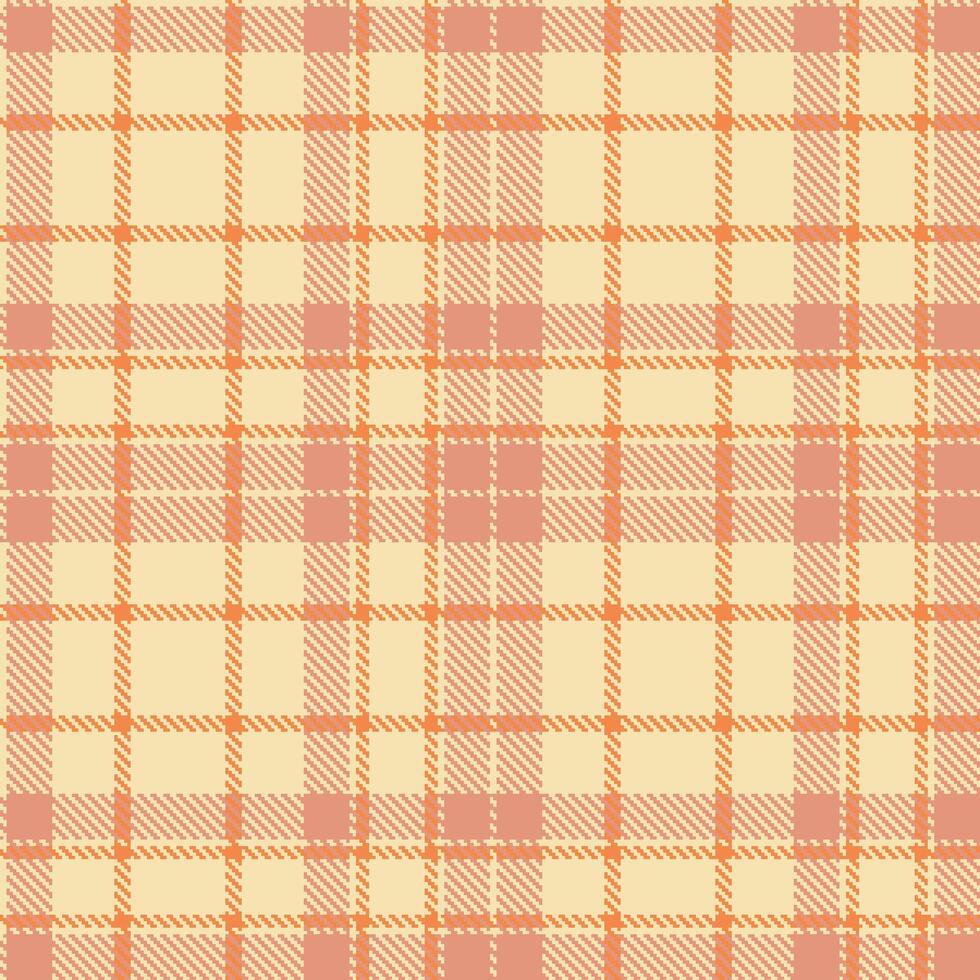 Cool Pale Peach Seamless Tartan with Iridescent Orangeish accents Textile Design vector