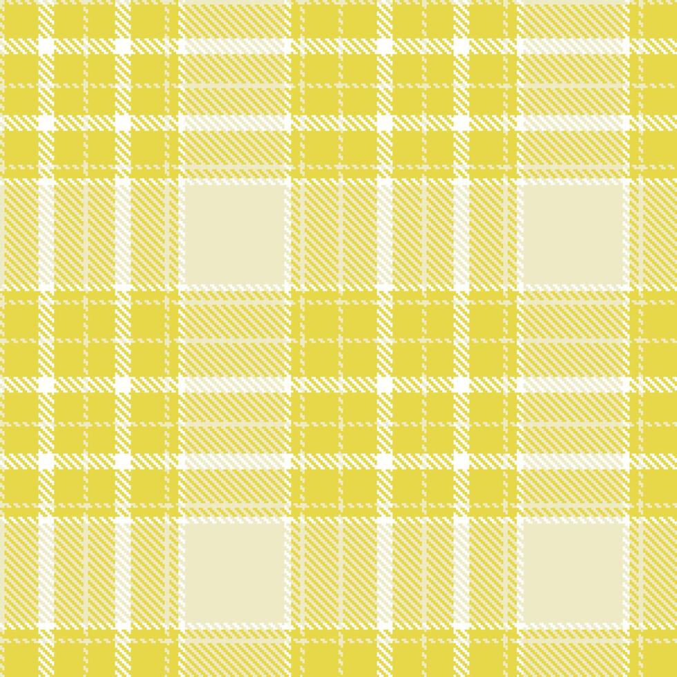 Modern Seamless Tartan in Pastel Dull Yellow tones Textile Design vector