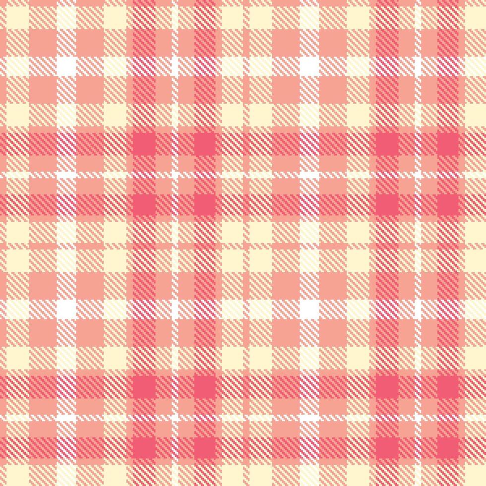 Light Light Salmon Seamless Tartan with Neon Pale accents Textile Design vector