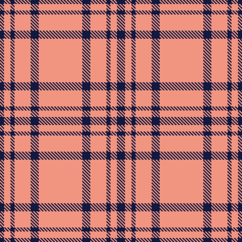 Rich Navy and Warm Peachy Pink Seamless Tartan Textile Design vector