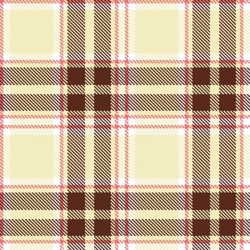 Deep Pale Seamless Tartan with Cool Salmon Pink accents Textile Design vector