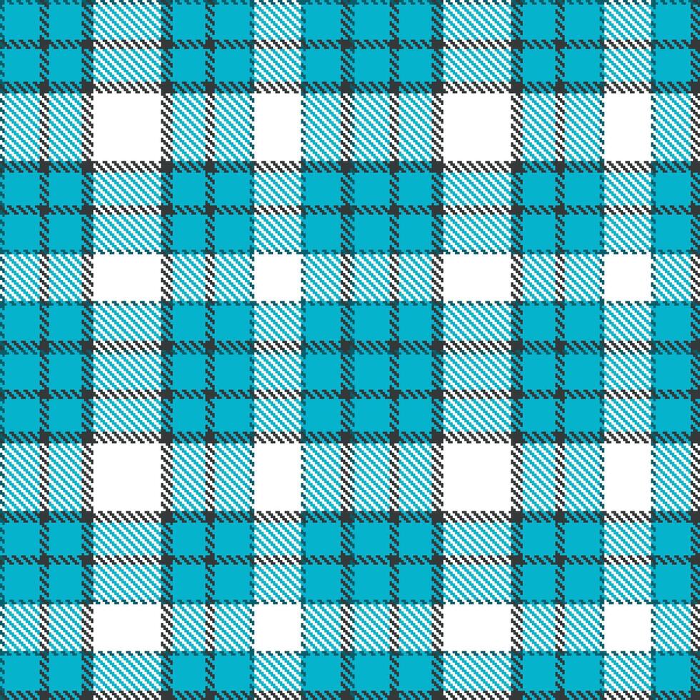 Deep Turquoise Blue and Smoky Charcoal Seamless Tartan Textile Design vector