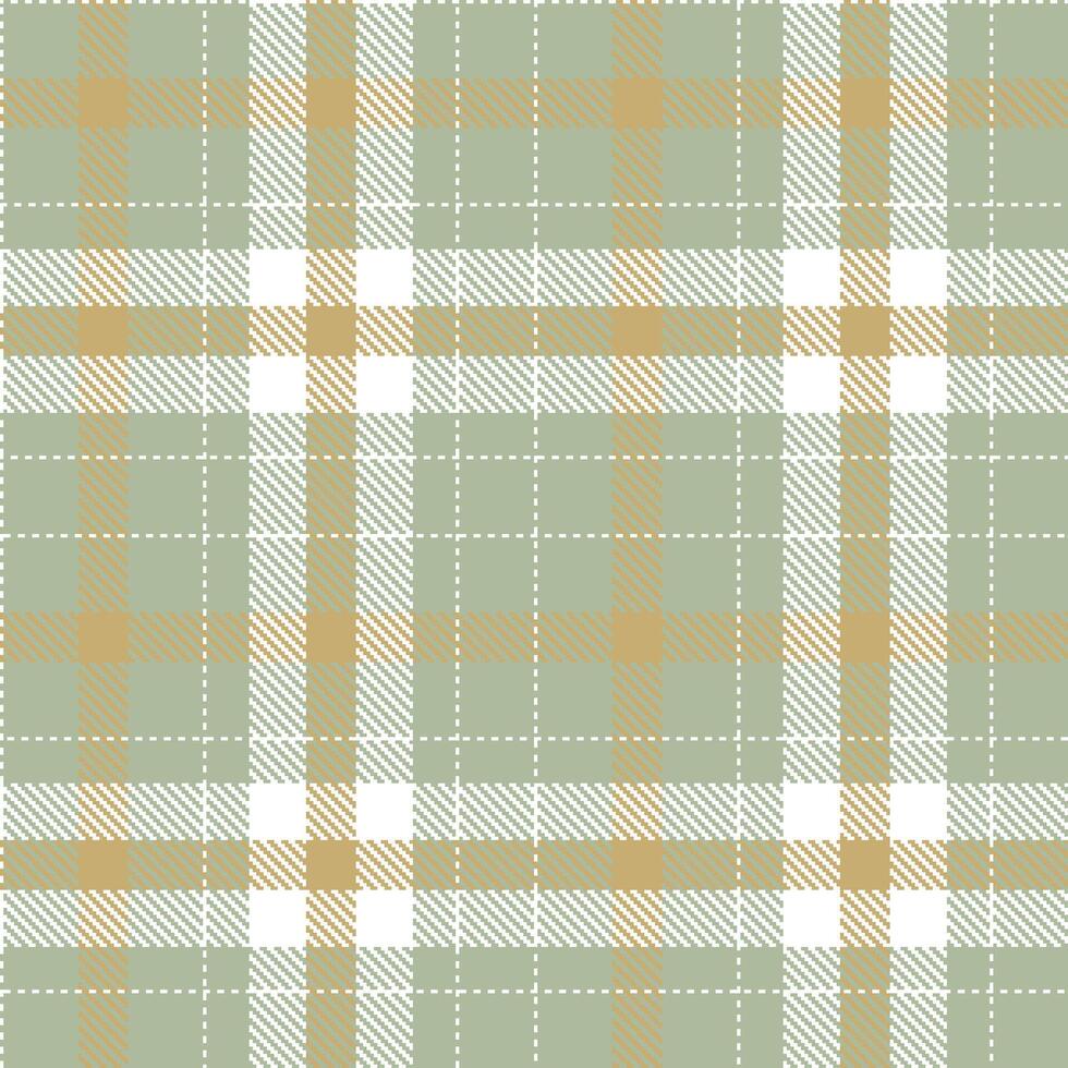 Muted White and Light Greenish Grey Seamless Tartan Textile Design vector