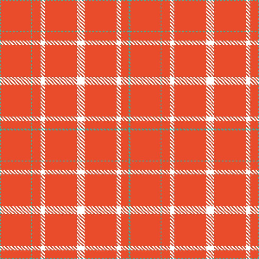 Muted Tomato Seamless Tartan with Deep White accents Textile Design vector