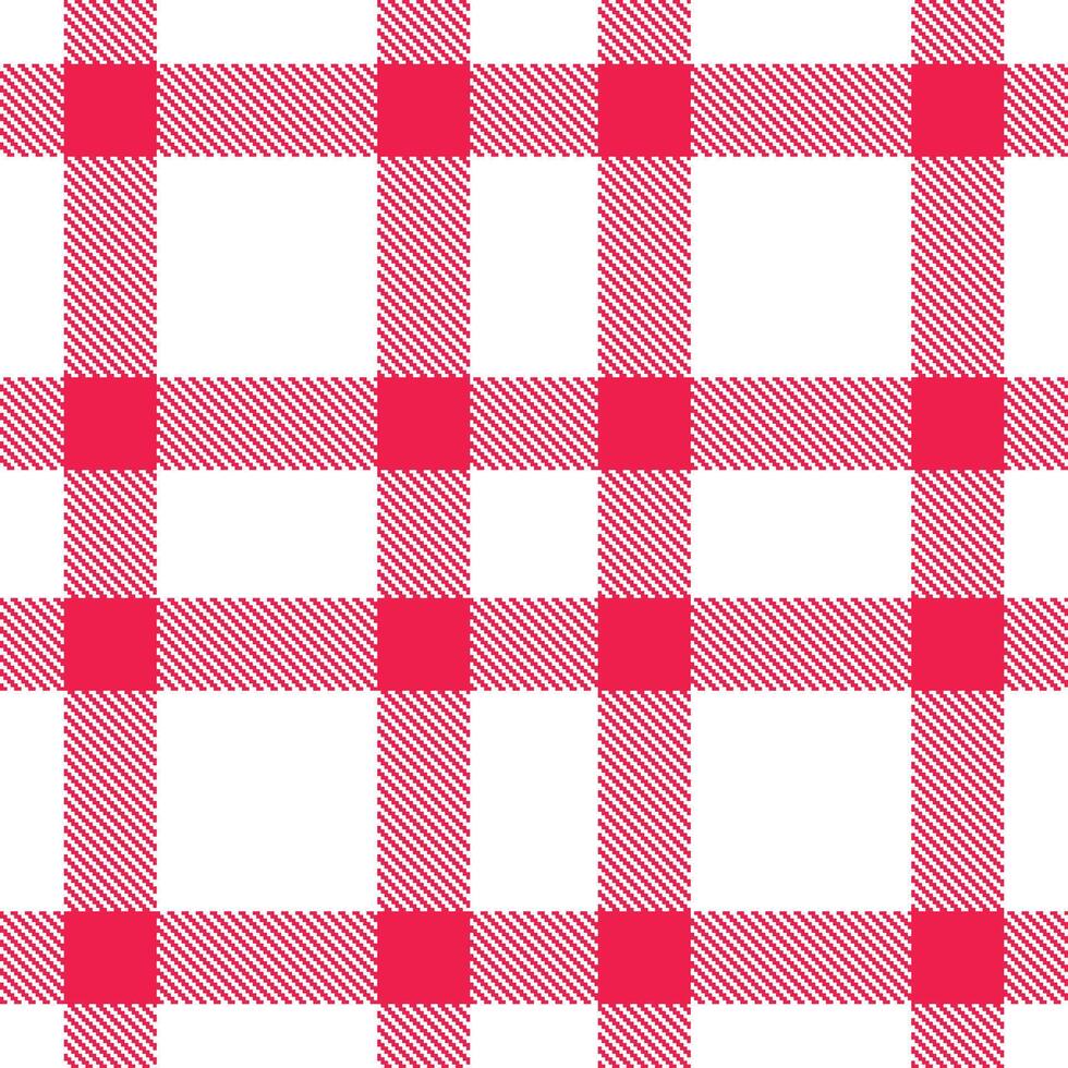 Dusty White and Deep Pinkish Red Seamless Tartan Textile Design vector
