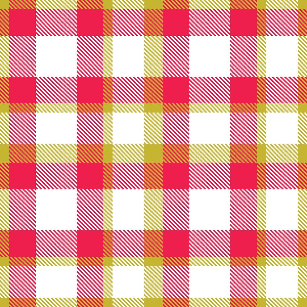 Dusty Muddy Yellow and Deep Pinkish Red Seamless Tartan Textile Design vector
