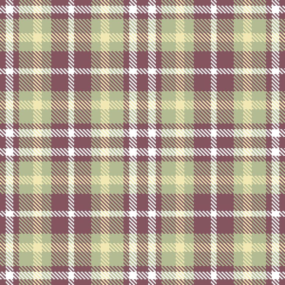 Dusty Brownish Purple and Bright Greenish Grey Seamless Tartan Textile Design vector