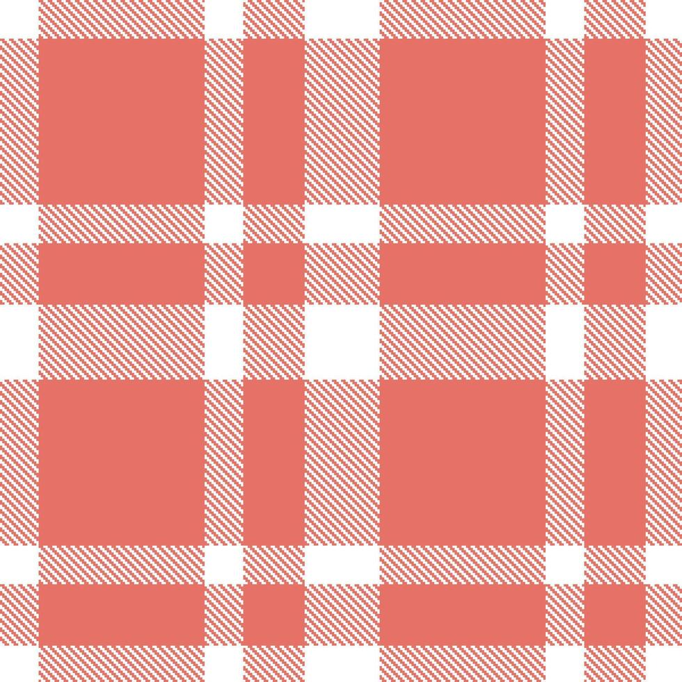 Dark White and Cool Dark Salmon Seamless Tartan Textile Design vector