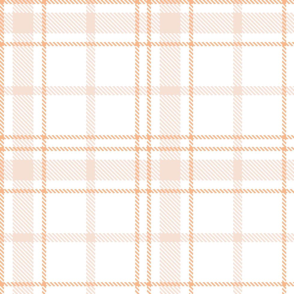 Smoky White and Light Peach Seamless Tartan Textile Design vector