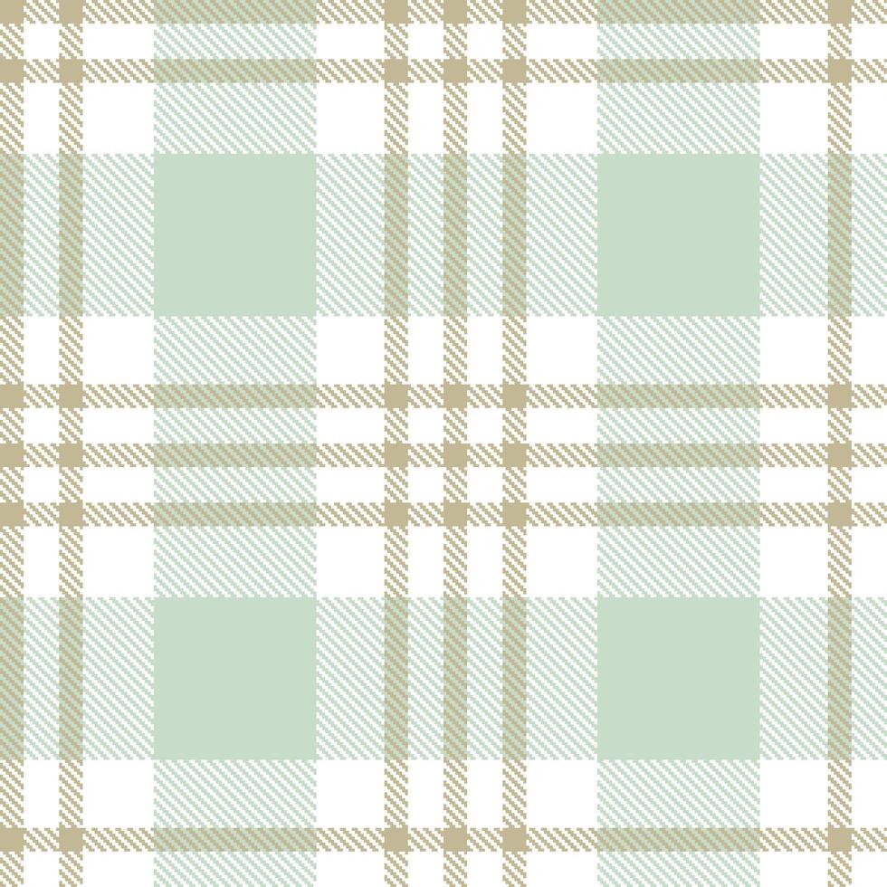 Soft White and Soft Putty Seamless Tartan Textile Design vector