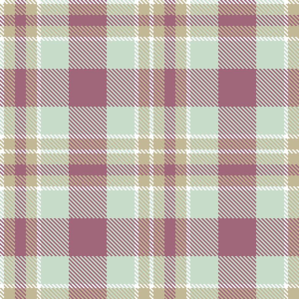 Cool White Seamless Tartan with Pale Putty accents Textile Design vector
