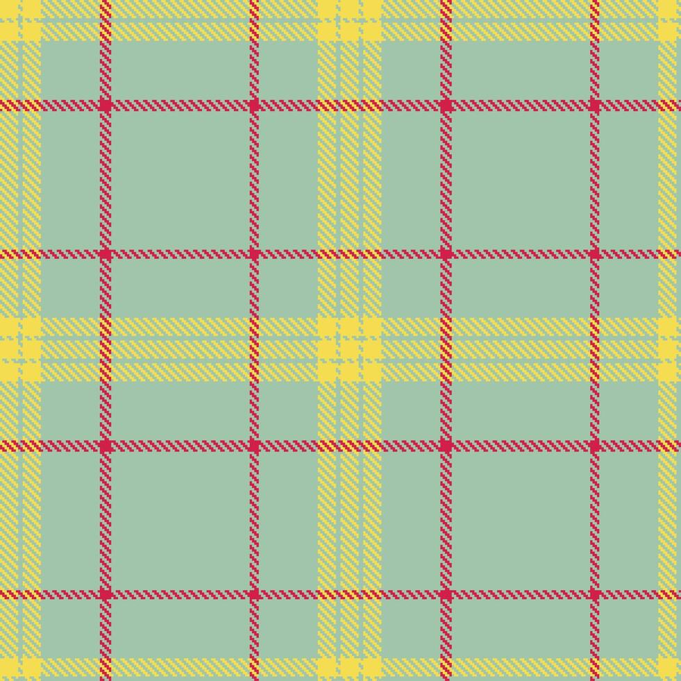 Dusty Greenish Grey Seamless Tartan with Light Dull Yellow accents Textile Design vector