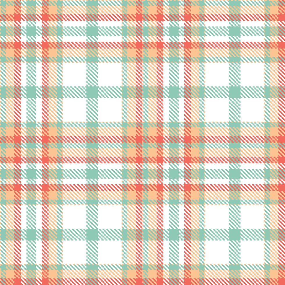 Modern Pale Peach Seamless Tartan Textile Design vector
