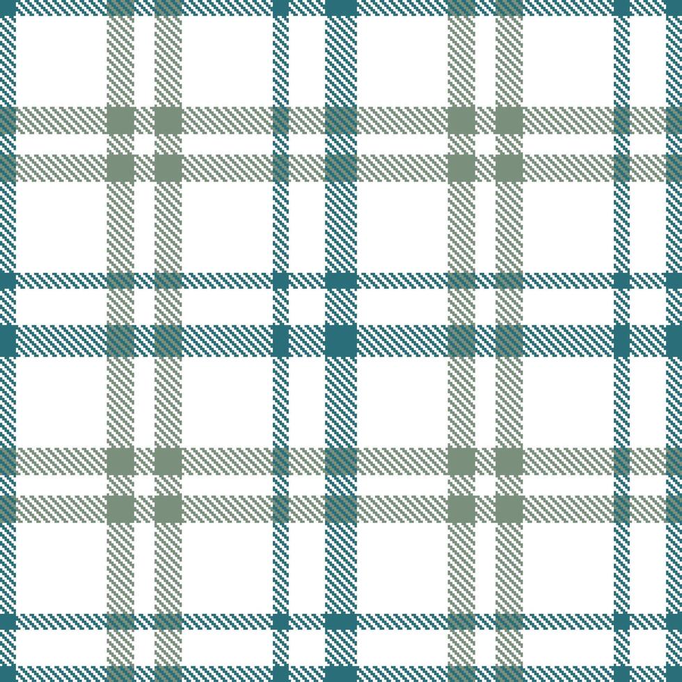 Bright White and Rich Petrol Seamless Tartan Textile Design vector