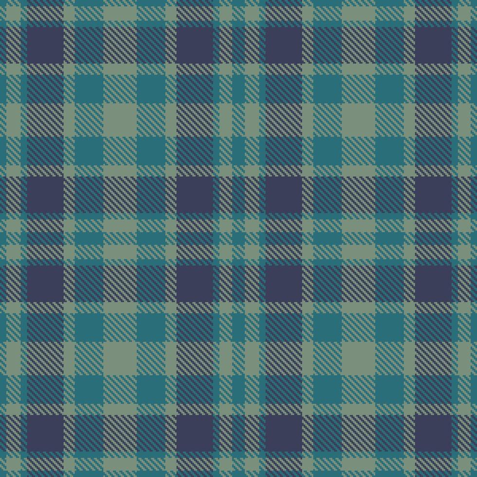 Modern Seamless Tartan in Rich Petrol tones Textile Design vector
