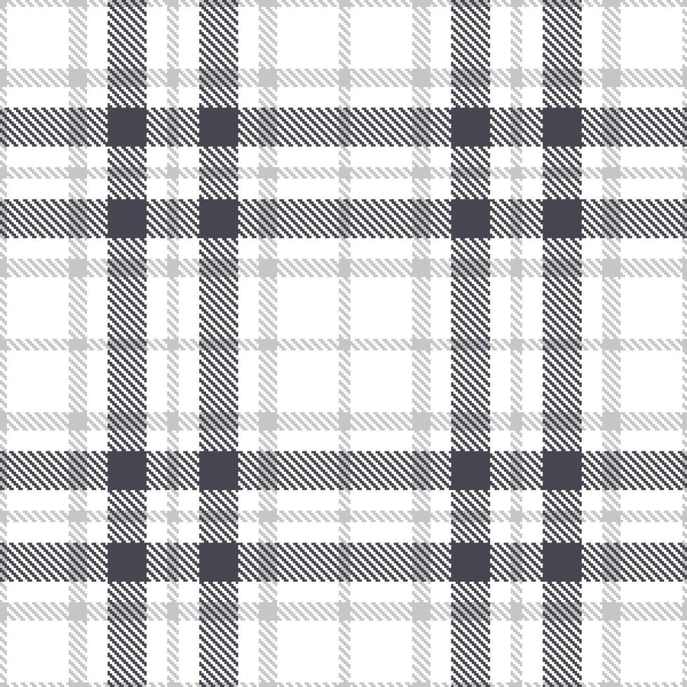 Deep White Seamless Tartan with Rich Silver accents Textile Design vector