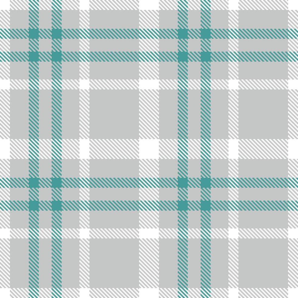 Pastel Silver and Vivid White Seamless Tartan Textile Design vector